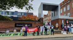 UNISON demonstrates for Divestment outside Hampshire County Council office